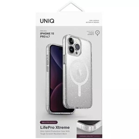 UNIQ Etui UNIQ LifePro Xtreme do iPhone 15 Pro Max 6.7" Magclick Charging przezroczysty/tinsel lucent UNIQ Etui UNIQ LifePro Xtreme do iPhone 15 Pro Max 6.7" Magclick Charging przezroczysty/tinsel lucent