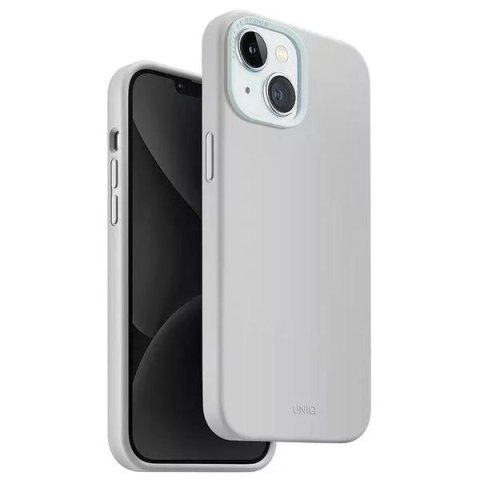 UNIQ Etui UNIQ Lino Hue do iPhone 15 6.1" Magclick Charging jasnoszary/chalk grey UNIQ Etui UNIQ Lino Hue do iPhone 15 6.1" Magclick Charging jasnoszary/chalk grey