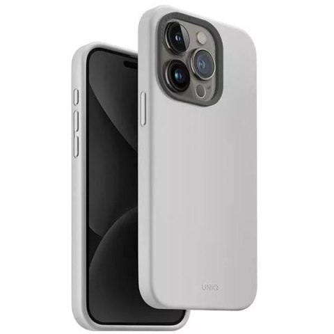 UNIQ Etui UNIQ Lino Hue do iPhone 15 Pro 6.1" Magclick Charging jasnoszary/chalk grey UNIQ Etui UNIQ Lino Hue do iPhone 15 Pro 6.1" Magclick Charging jasnoszary/chalk grey