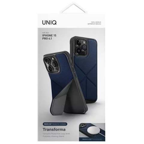 UNIQ Etui UNIQ Transforma do iPhone 15 Pro 6.1" Magclick Charging niebieski/electric blue UNIQ Etui UNIQ Transforma do iPhone 15 Pro 6.1" Magclick Charging niebieski/electric blue
