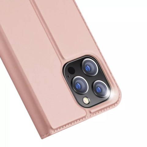 Dux Ducis Etui do iPhone 15 Pro pokrowiec z klapką i portfelem Dux Ducis Skin Pro - różowe Dux Ducis Etui do iPhone 15 Pro pokrowiec z klapką i portfelem Dux Ducis Skin Pro - różowe