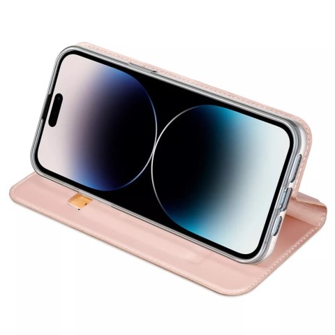Dux Ducis Etui do iPhone 15 Pro pokrowiec z klapką i portfelem Dux Ducis Skin Pro - różowe Dux Ducis Etui do iPhone 15 Pro pokrowiec z klapką i portfelem Dux Ducis Skin Pro - różowe