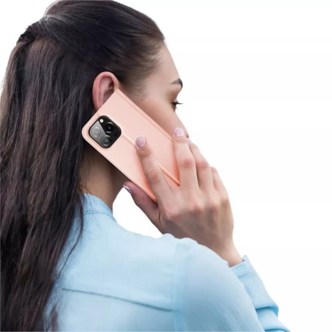 Dux Ducis Etui do iPhone 15 Pro pokrowiec z klapką i portfelem Dux Ducis Skin Pro - różowe Dux Ducis Etui do iPhone 15 Pro pokrowiec z klapką i portfelem Dux Ducis Skin Pro - różowe