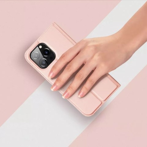 Dux Ducis Etui do iPhone 15 Pro pokrowiec z klapką i portfelem Dux Ducis Skin Pro - różowe Dux Ducis Etui do iPhone 15 Pro pokrowiec z klapką i portfelem Dux Ducis Skin Pro - różowe