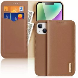 Dux Ducis Etui portfel z blokadą RFID do iPhone 15 Plus Dux Ducis Hivo - brązowe
