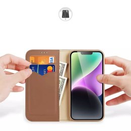 Dux Ducis Etui portfel z blokadą RFID do iPhone 15 Plus Dux Ducis Hivo - brązowe