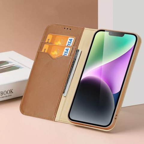 Dux Ducis Etui portfel z blokadą RFID do iPhone 15 Plus Dux Ducis Hivo - brązowe Dux Ducis Etui portfel z blokadą RFID do iPhone 15 Plus Dux Ducis Hivo - brązowe