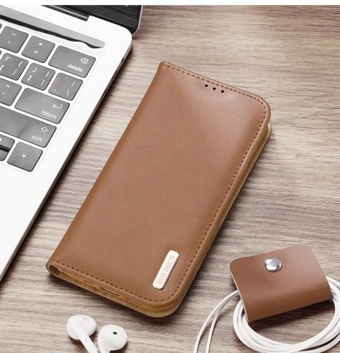 Dux Ducis Etui portfel z blokadą RFID do iPhone 15 Plus Dux Ducis Hivo - brązowe Dux Ducis Etui portfel z blokadą RFID do iPhone 15 Plus Dux Ducis Hivo - brązowe