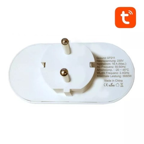 GOSUND Podwójne inteligentne gniazdko WiFi Gosund SP211 3500W, Tuya GOSUND Podwójne inteligentne gniazdko WiFi Gosund SP211 3500W, Tuya
