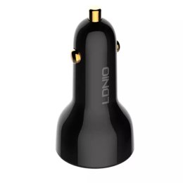 LDNIO Ładowarka samochodowa LDNIO C101, USB + USB-C, 100W + kabel USB-C do Lightning (czarna)