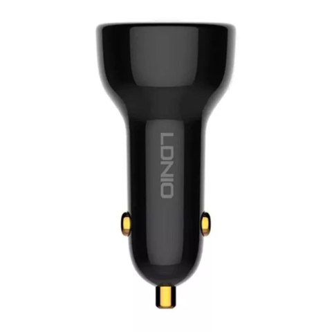 LDNIO Ładowarka samochodowa LDNIO C101, USB + USB-C, 100W + kabel USB-C do Lightning (czarna) LDNIO Ładowarka samochodowa LDNIO C101, USB + USB-C, 100W + kabel USB-C do Lightning (czarna)
