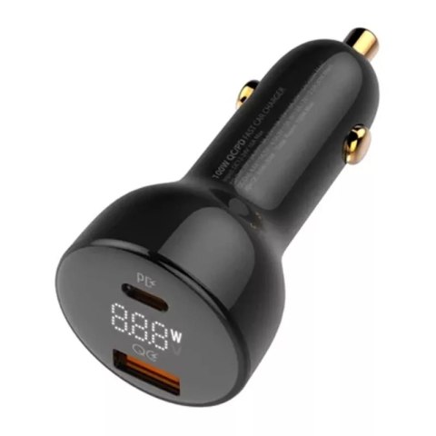 LDNIO Ładowarka samochodowa LDNIO C101, USB + USB-C, 100W + kabel USB-C do USB-C (czarna) LDNIO Ładowarka samochodowa LDNIO C101, USB + USB-C, 100W + kabel USB-C do USB-C (czarna)