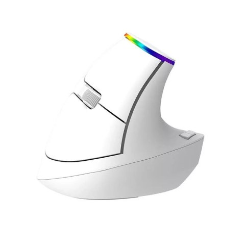 Delux Bezprzewodowa mysz pionowa Delux M618C 2.4G 1600DPI RGB (biała) Delux Bezprzewodowa mysz pionowa Delux M618C 2.4G 1600DPI RGB (biała)