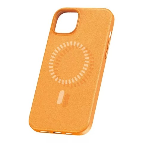 Baseus Magnetyczne Etui na telefon iPhone 15 Plus Baseus Fauxther Series (Pomarańczowe) Baseus Magnetyczne Etui na telefon iPhone 15 Plus Baseus Fauxther Series (Pomarańczowe)