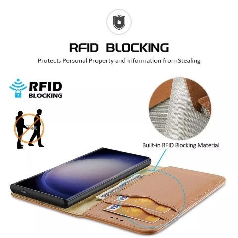 Dux Ducis Etui DUX DUCIS Hivo - skórzane etui portfelik do Samsung Galaxy S24 Plus brązowe Dux Ducis Etui DUX DUCIS Hivo - skórzane etui portfelik do Samsung Galaxy S24 Plus brązowe