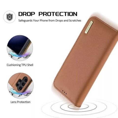 Dux Ducis Etui DUX DUCIS Hivo - skórzane etui portfelik do Samsung Galaxy S24 Plus brązowe Dux Ducis Etui DUX DUCIS Hivo - skórzane etui portfelik do Samsung Galaxy S24 Plus brązowe