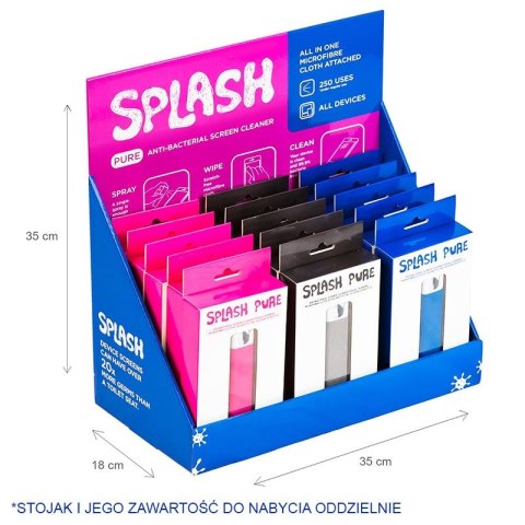 Splash Pure - Antybakteryjny spray z mikrofibrą do czyszczenia ekranu, 20 ml (różowy) Splash Pure - Antybakteryjny spray z mikrofibrą do czyszczenia ekranu, 20 ml (różowy)
