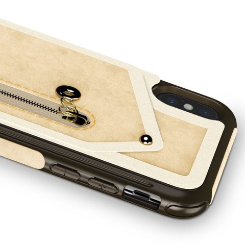 Zizo Nebula Wallet Case - Skórzane etui iPhone X z kieszeniami na karty + saszetka na zamek + szkło 9H na ekran (Tan/Brown) Zizo Nebula Wallet Case - Skórzane etui iPhone X z kieszeniami na karty + saszetka na zamek + szkło 9H na ekran (Tan/Brown)