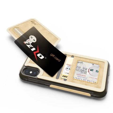 Zizo Nebula Wallet Case - Skórzane etui iPhone X z kieszeniami na karty + saszetka na zamek + szkło 9H na ekran (Tan/Brown) Zizo Nebula Wallet Case - Skórzane etui iPhone X z kieszeniami na karty + saszetka na zamek + szkło 9H na ekran (Tan/Brown)