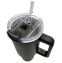 KAMILLE STALOWY KUBEK TERMICZNY TERMOS 1200ml Z RĄCZKĄ I SŁOMKĄ KM-2172