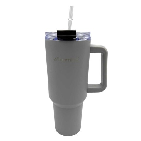 KAMILLE STALOWY KUBEK TERMICZNY TERMOS 1200ml Z RĄCZKĄ I SŁOMKĄ KM-2173 KAMILLE STALOWY KUBEK TERMICZNY TERMOS 1200ml Z RĄCZKĄ I SŁOMKĄ KM-2173