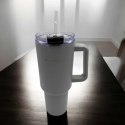 KAMILLE STALOWY KUBEK TERMICZNY TERMOS 1200ml Z RĄCZKĄ I SŁOMKĄ KM-2173