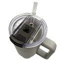 KAMILLE STALOWY KUBEK TERMICZNY TERMOS 1200ml Z RĄCZKĄ I SŁOMKĄ KM-2173