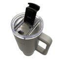 KAMILLE STALOWY KUBEK TERMICZNY TERMOS 1200ml Z RĄCZKĄ I SŁOMKĄ KM-2173