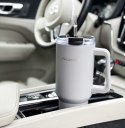 KAMILLE STALOWY KUBEK TERMICZNY TERMOS 1200ml Z RĄCZKĄ I SŁOMKĄ KM-2173