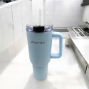 KAMILLE STALOWY KUBEK TERMICZNY TERMOS 1200ml Z RĄCZKĄ I SŁOMKĄ KM-2174