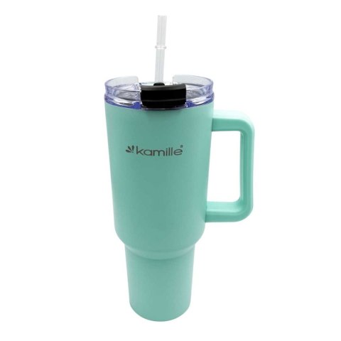 KAMILLE STALOWY KUBEK TERMICZNY TERMOS 1200ml Z RĄCZKĄ I SŁOMKĄ KM-2175 KAMILLE STALOWY KUBEK TERMICZNY TERMOS 1200ml Z RĄCZKĄ I SŁOMKĄ KM-2175