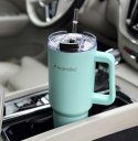 KAMILLE STALOWY KUBEK TERMICZNY TERMOS 1200ml Z RĄCZKĄ I SŁOMKĄ KM-2175