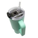 KAMILLE STALOWY KUBEK TERMICZNY TERMOS 1200ml Z RĄCZKĄ I SŁOMKĄ KM-2175
