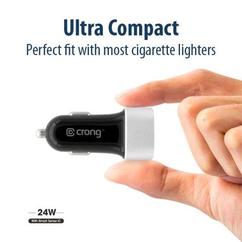 Crong Power Car Charger 24W - Ładowarka samochodowa 2xUSB 2.4A (aluminium) Crong Power Car Charger 24W - Ładowarka samochodowa 2xUSB 2.4A (aluminium)
