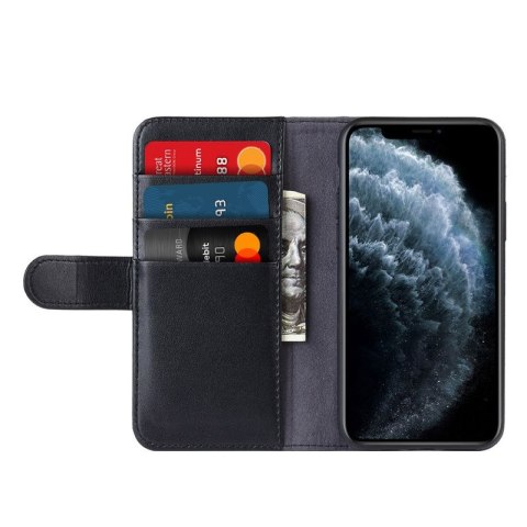 Crong Premium Booklet Wallet - Skórzane etui iPhone 11 Pro Max z kieszeniami + funkcja podstawki (czarny) Crong Premium Booklet Wallet - Skórzane etui iPhone 11 Pro Max z kieszeniami + funkcja podstawki (czarny)