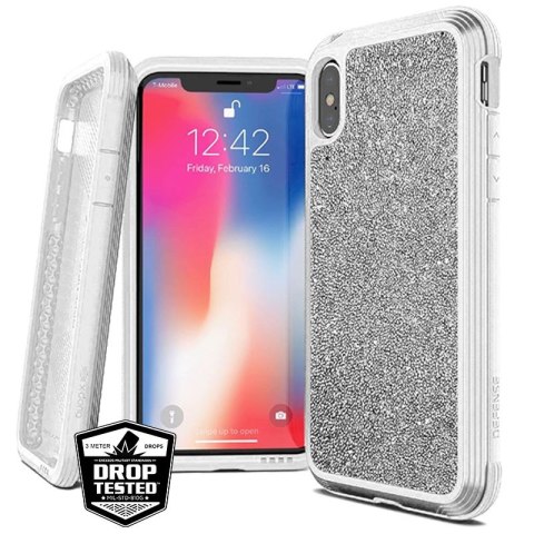 X-Doria Defense Lux - Etui aluminiowe iPhone Xs Max (Drop test 3m) (White Glitter) X-Doria Defense Lux - Etui aluminiowe iPhone Xs Max (Drop test 3m) (White Glitter)