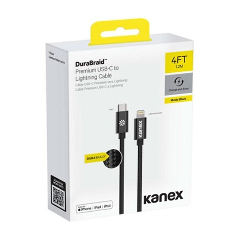 Kanex DuraBraid - Kabel połączeniowy USB-C (Power Delivery) na Lightning certyfikat MFi 1,2 m (Silver) Kanex DuraBraid - Kabel połączeniowy USB-C (Power Delivery) na Lightning certyfikat MFi 1,2 m (Silver)