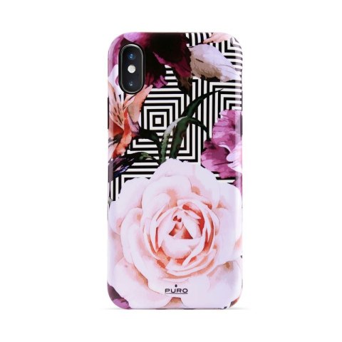 PURO Glam Geo Flowers - Etui iPhone Xs / X (Pink Peonies) PURO Glam Geo Flowers - Etui iPhone Xs / X (Pink Peonies)