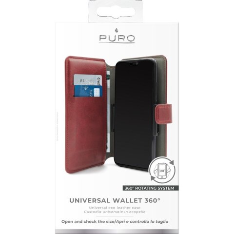 PURO Universal Wallet 360° - Uniwersalne etui obrotowe z kieszeniami na karty, rozmiar XL (czerwony) PURO Universal Wallet 360° - Uniwersalne etui obrotowe z kieszeniami na karty, rozmiar XL (czerwony)