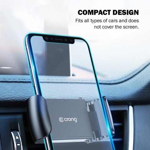 Crong Universal Smart Car Holder - Uniwersalny uchwyt samochodowy do telefonu 4"-6,5" (czarny) Crong Universal Smart Car Holder - Uniwersalny uchwyt samochodowy do telefonu 4"-6,5" (czarny)