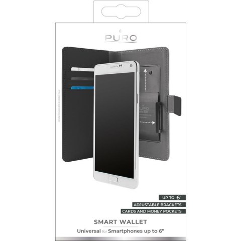 PURO Smart Wallet - Uniwersalne etui z uchwytem do robienia zdjęć z kieszonkami na karty i pieniądze, rozmiar XXL (czarny) PURO Smart Wallet - Uniwersalne etui z uchwytem do robienia zdjęć z kieszonkami na karty i pieniądze, rozmiar XXL (czarny)
