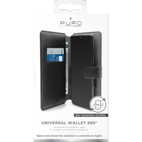 PURO Universal Wallet 360° - Uniwersalne etui obrotowe z kieszeniami na karty, rozmiar XXL (czarny) PURO Universal Wallet 360° - Uniwersalne etui obrotowe z kieszeniami na karty, rozmiar XXL (czarny)