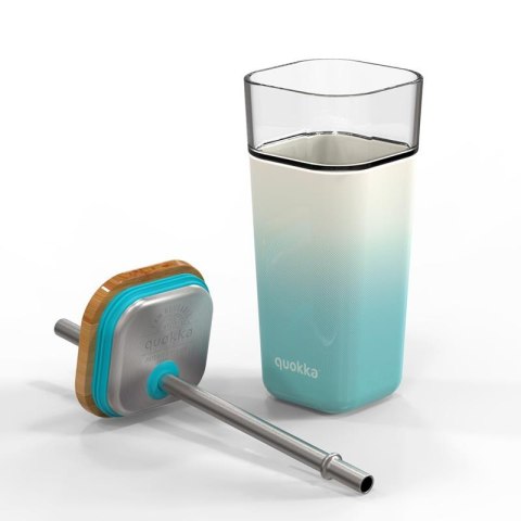 Quokka Liquid Cube - Kubek szklany 540 ml ze słomką ze stali nierdzewnej (Teal Gradient) Quokka Liquid Cube - Kubek szklany 540 ml ze słomką ze stali nierdzewnej (Teal Gradient)