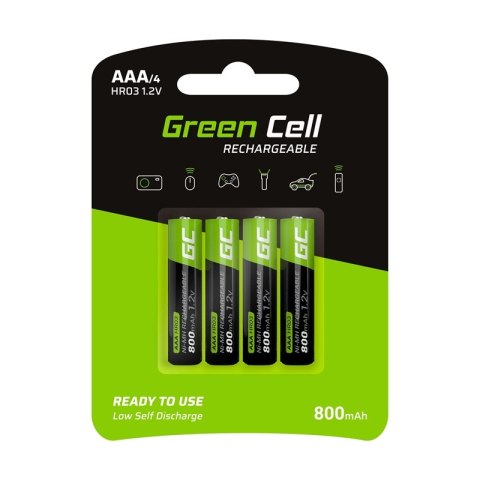 Green Cell - 4x Akumulator AAA HR03 800mAh Green Cell - 4x Akumulator AAA HR03 800mAh