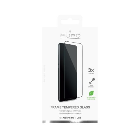 PURO Frame Tempered Glass - Szkło ochronne hartowane na ekran Xiaomi Mi 11 LITE (czarna ramka) PURO Frame Tempered Glass - Szkło ochronne hartowane na ekran Xiaomi Mi 11 LITE (czarna ramka)