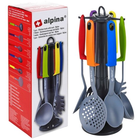 Alpina - Przybory kuchenne 6szt. + stojak Alpina - Przybory kuchenne 6szt. + stojak