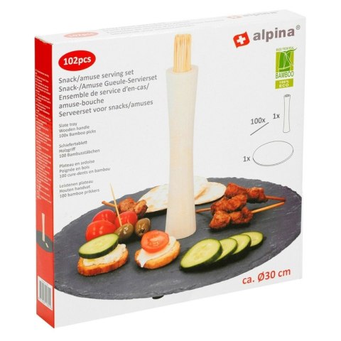 Alpina - Zestaw do serwowania przekąsek 30 cm (taca i patyczki) Alpina - Zestaw do serwowania przekąsek 30 cm (taca i patyczki)