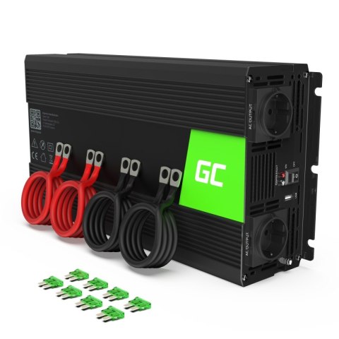 Green Cell - Przetwornica napięcia Inwerter Green Cell® 24V na 230V 3000W/6000W Czysta sinusoida Green Cell - Przetwornica napięcia Inwerter Green Cell® 24V na 230V 3000W/6000W Czysta sinusoida