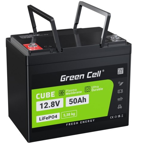 Green Cell - Akumulator LiFePO4 12V 12.8V 50Ah do systemów fotowoltaicznych, kamperów i łódek Green Cell - Akumulator LiFePO4 12V 12.8V 50Ah do systemów fotowoltaicznych, kamperów i łódek
