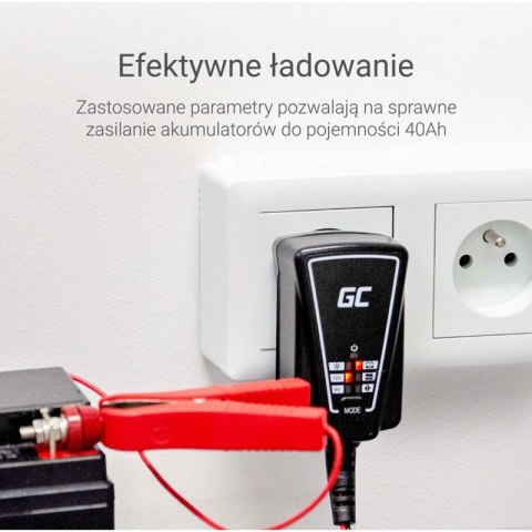 Green Cell - Ładowarka, prostownik do Akumulatorów 6V / 12V (1A) Green Cell - Ładowarka, prostownik do Akumulatorów 6V / 12V (1A)
